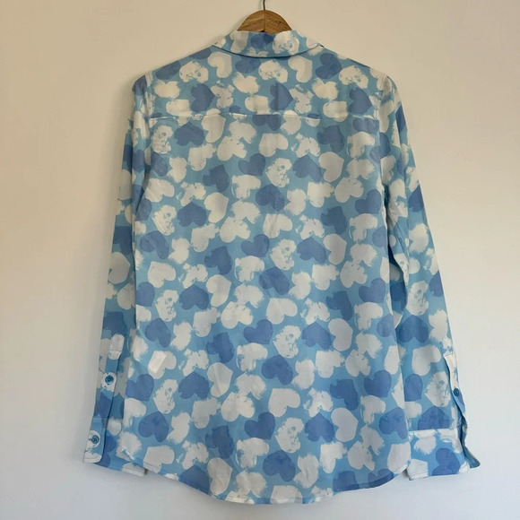 Equipment heart silk button down blouse light blue Size: Small - Picture 2 of 4